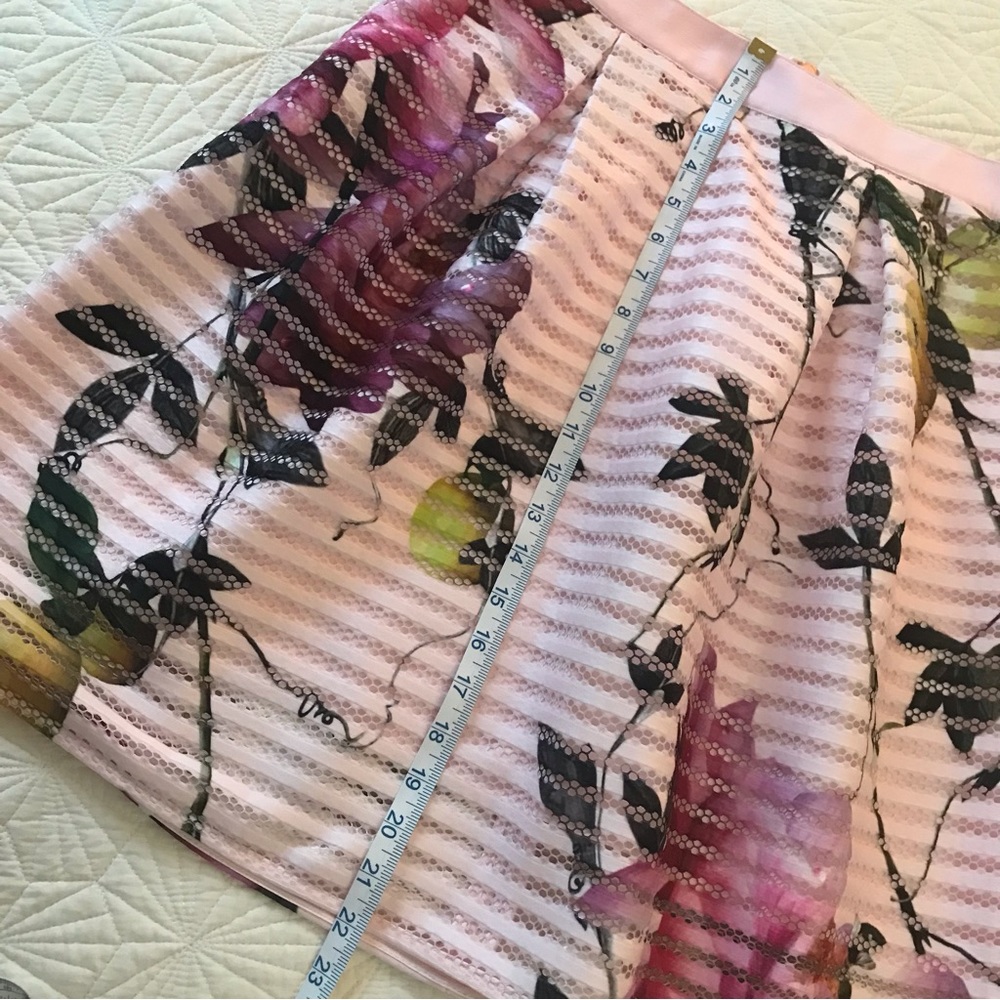 Ted Baker London Pink Floral A-Line Skirt - Picture 4 of 6